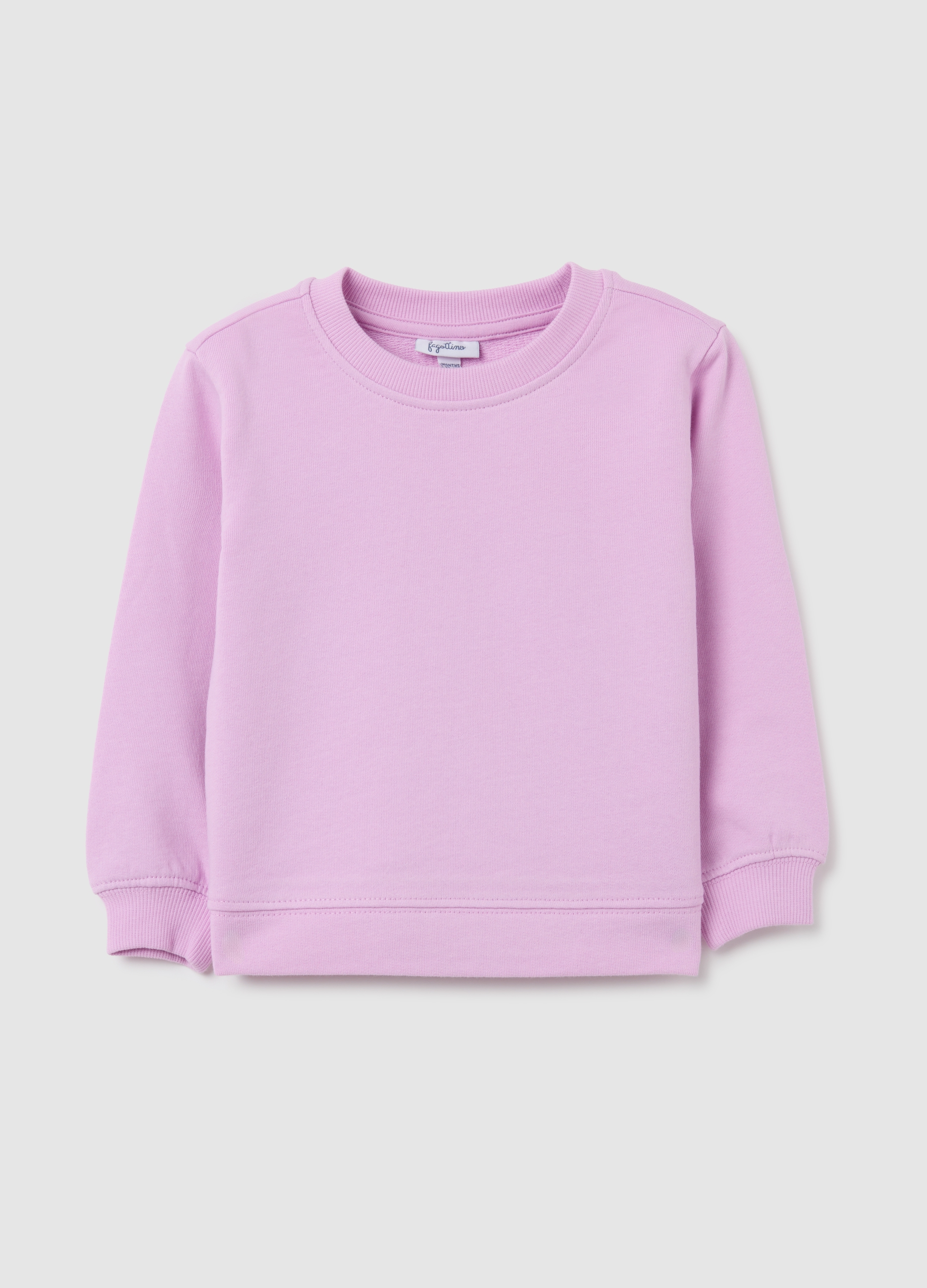 Sudadera Infantil En Puro Algodón Rosa De Corte Regular, Niña, Rosa pastel, Talla: 24-30