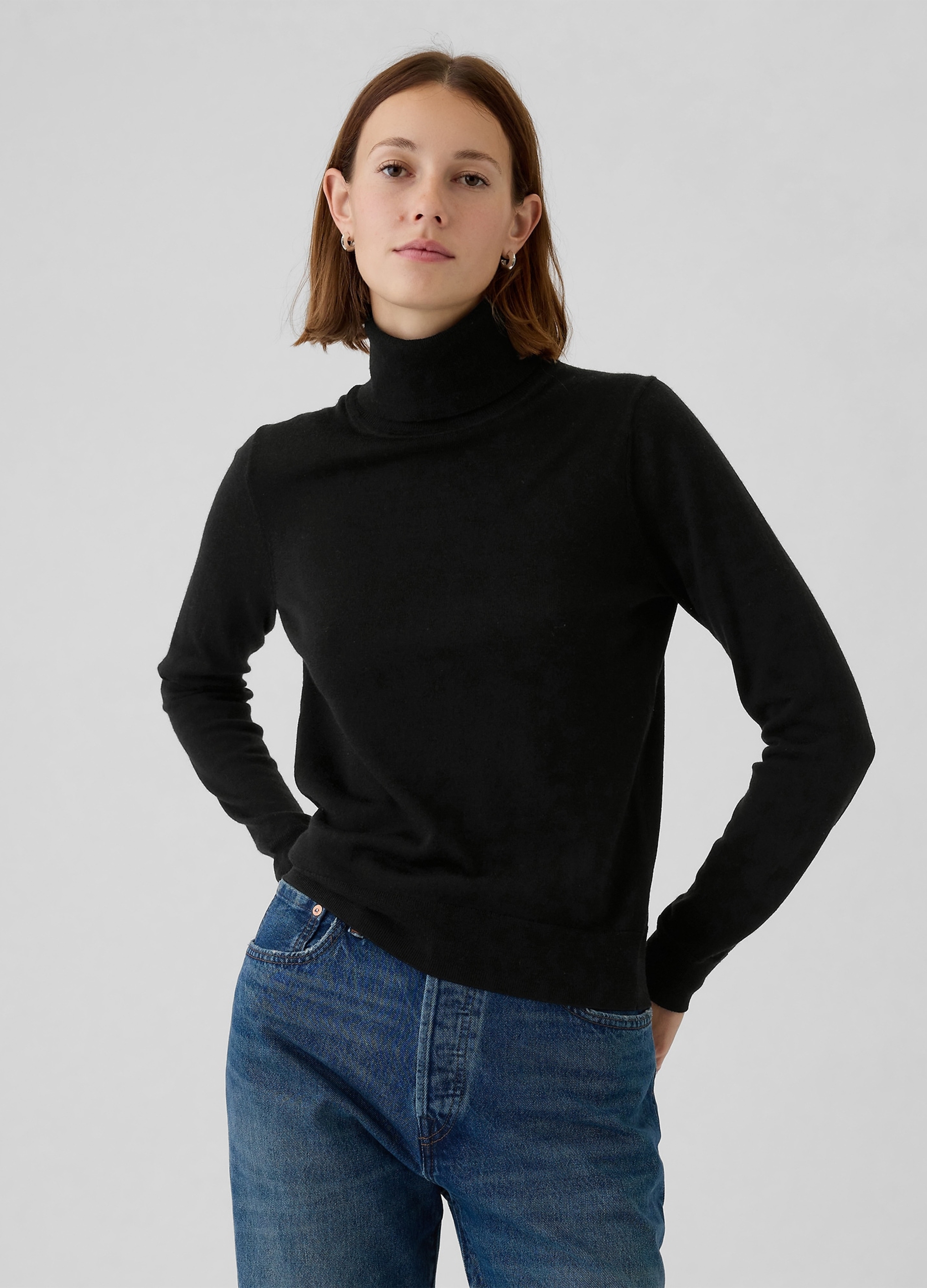 GAP, Dolcevita In Lana Merino, Donna, Nero, Taglia: XS