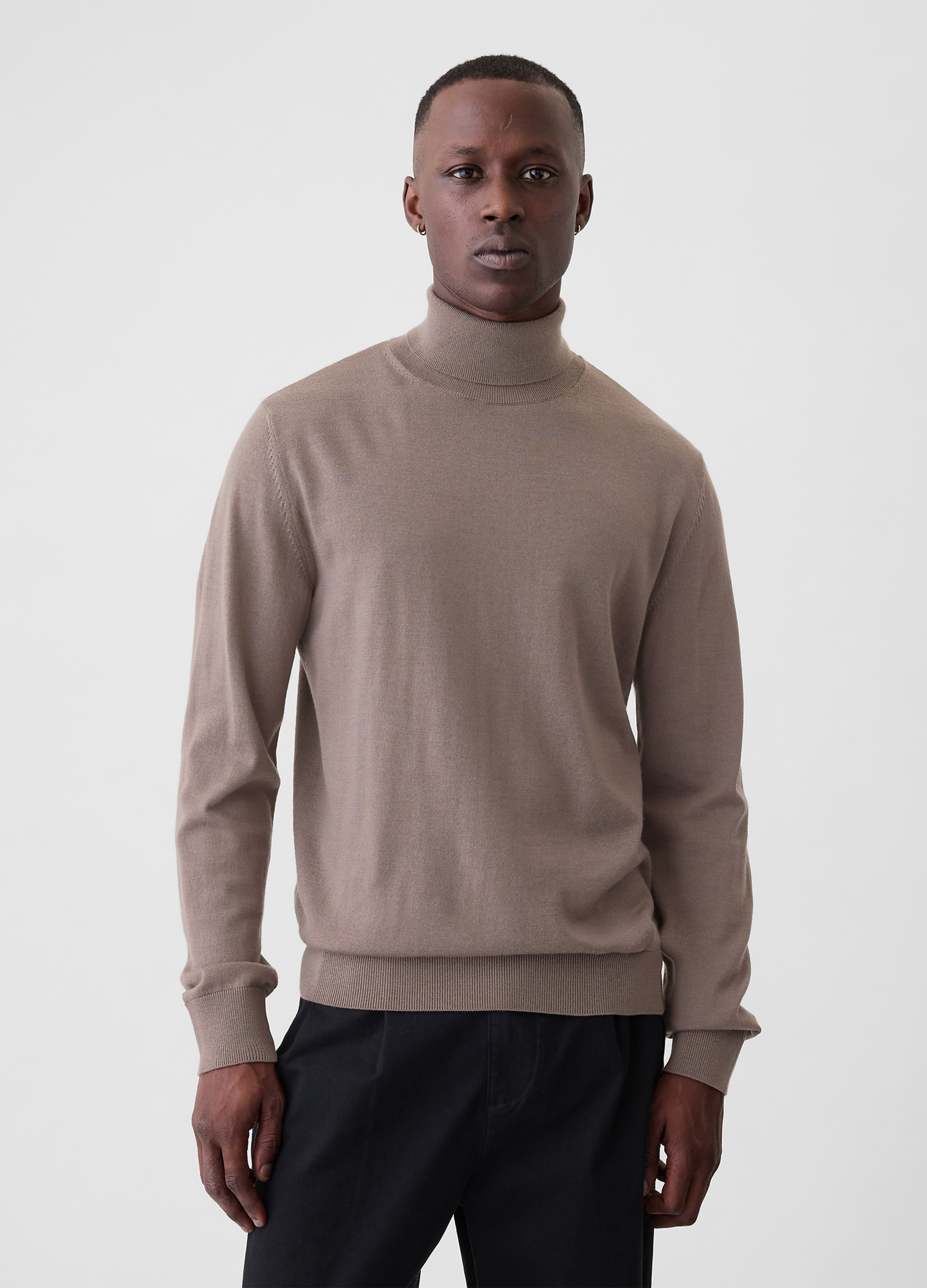 0000, Pullover In Lana Merino A Collo Alto, Uomo, Marrone, Taglia: XS