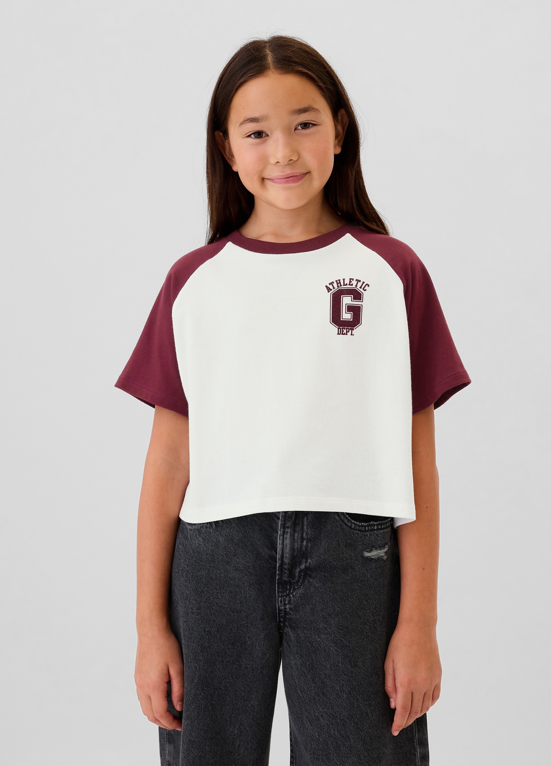 OVS, T-shirt Boxy Fit Con Stampa Athletics, Bambina, Multicolor, Taglia: L/137-145